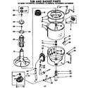 Kenmore 11072483810 tub and basket parts diagram