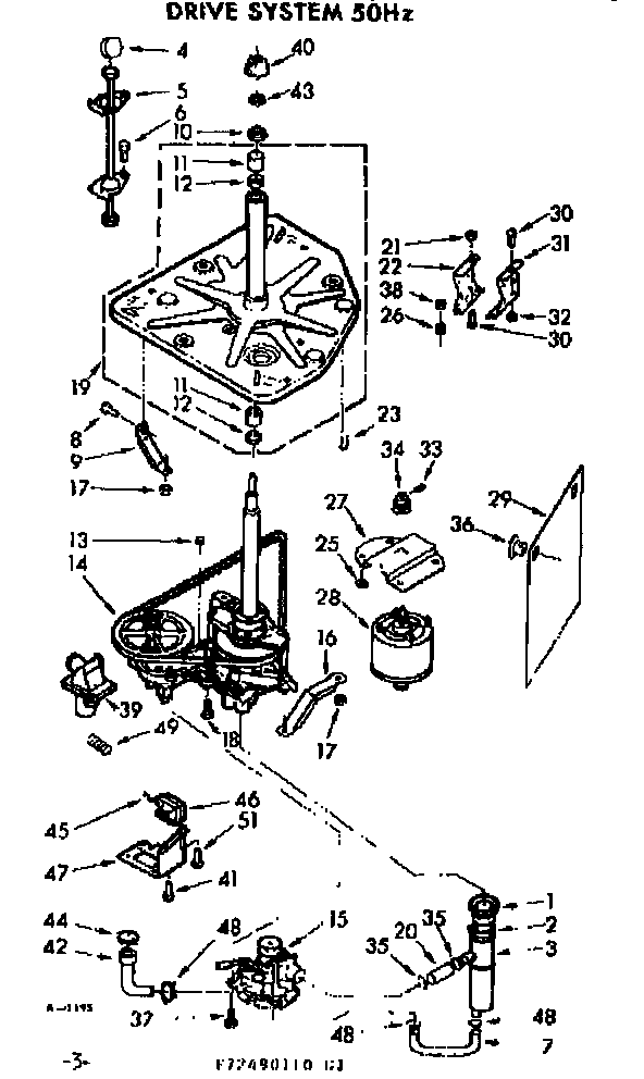 Kenmore 11073490610 drive system 50 hz diagram