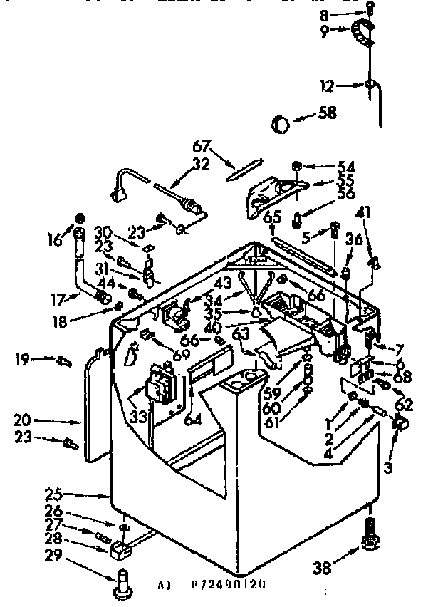 Kenmore 11072490420 cabinet parts diagram