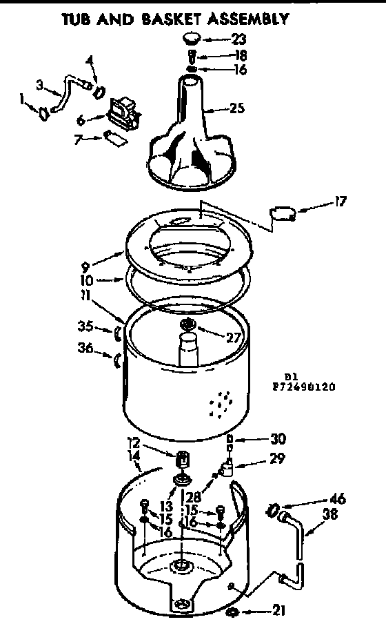 Kenmore 11072490420 tub & basket assembly diagram