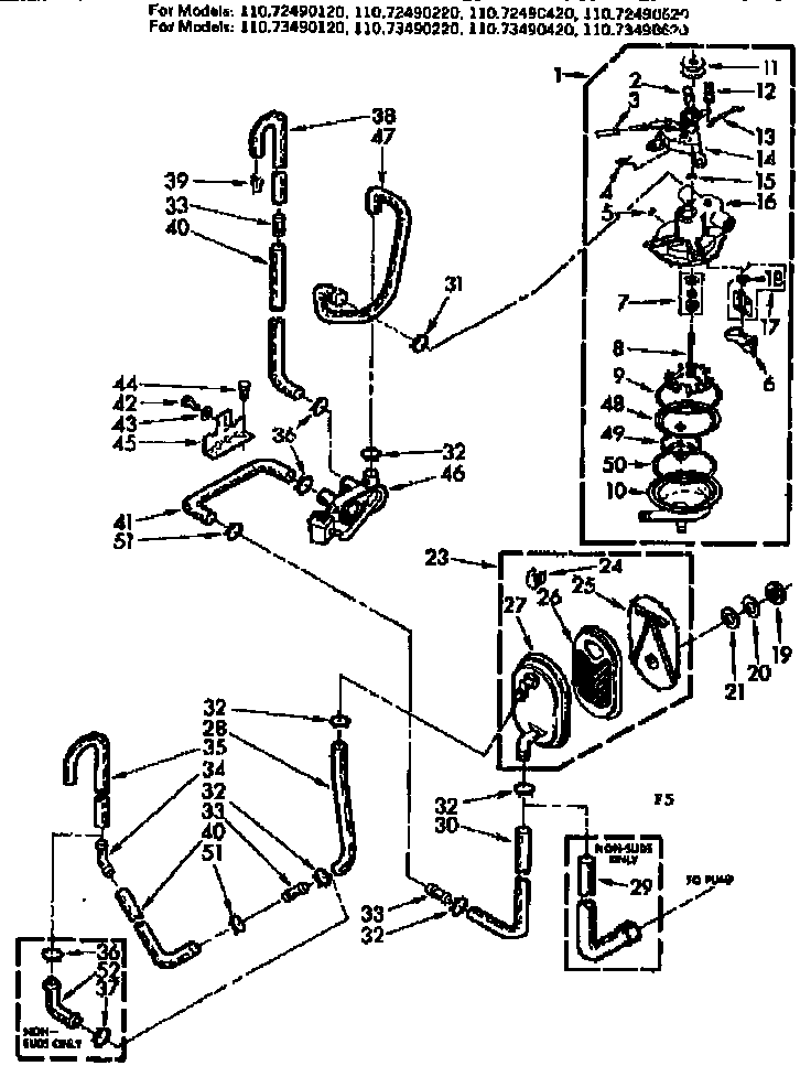 Kenmore 11072490420 water system suds diagram