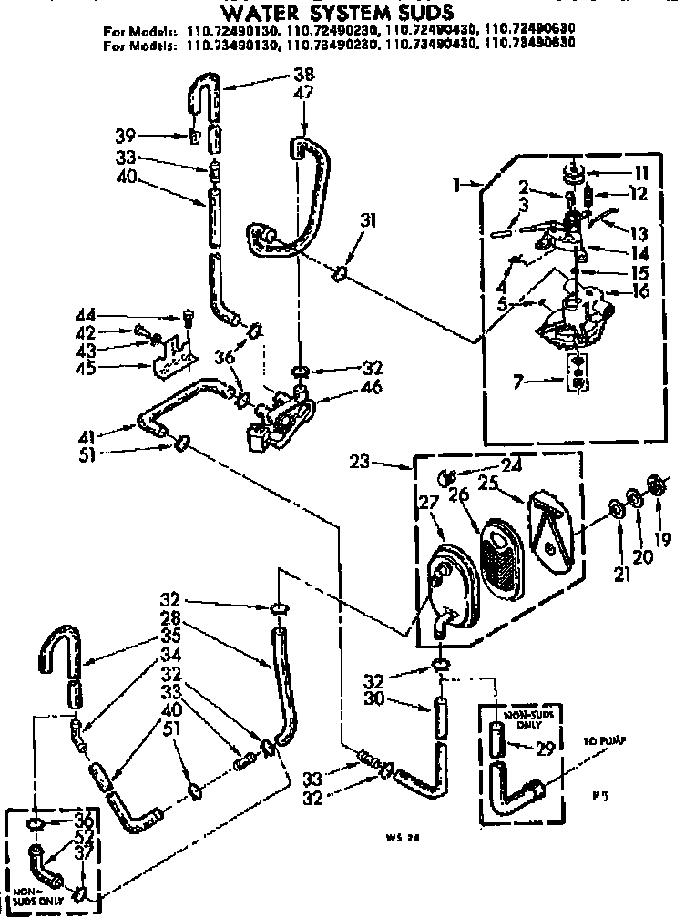 Kenmore 11072490430 water system suds diagram