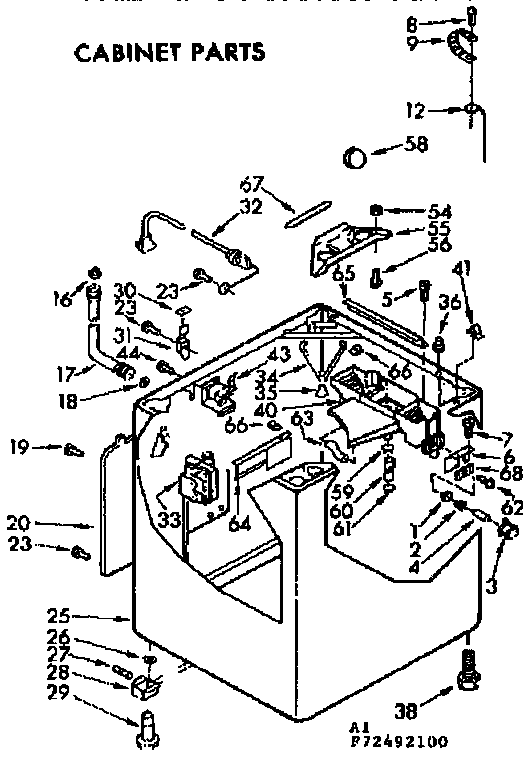 Kenmore 11072492100 cabinet parts diagram