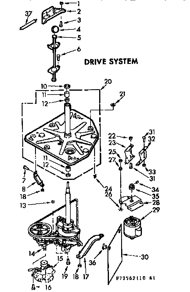 Kenmore 11072562410 drive system diagram