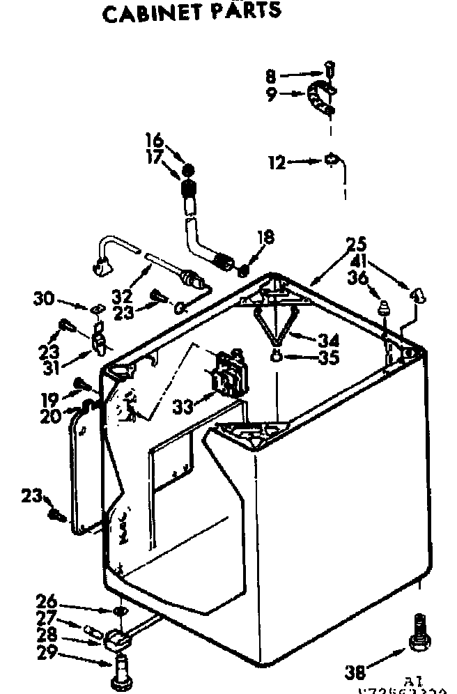 Kenmore 11072562720 cabinet parts diagram