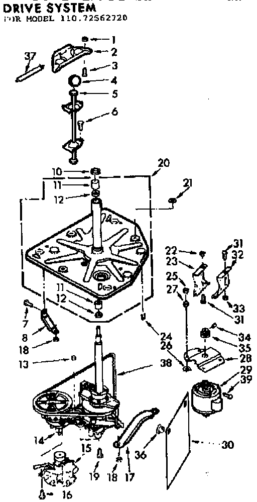 Kenmore 11072562720 drive system diagram