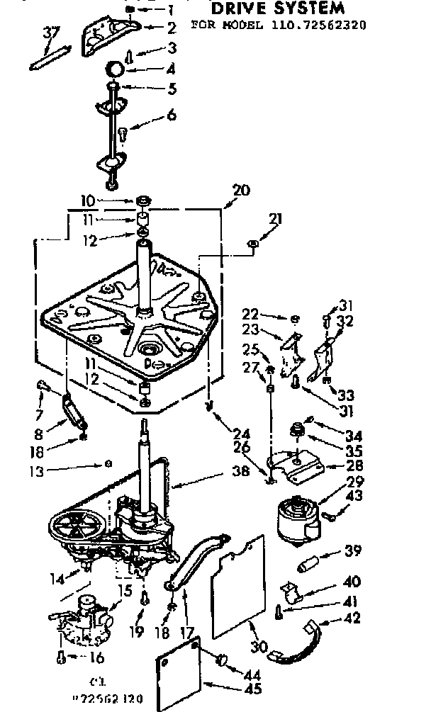 Kenmore 11072562720 drive system diagram