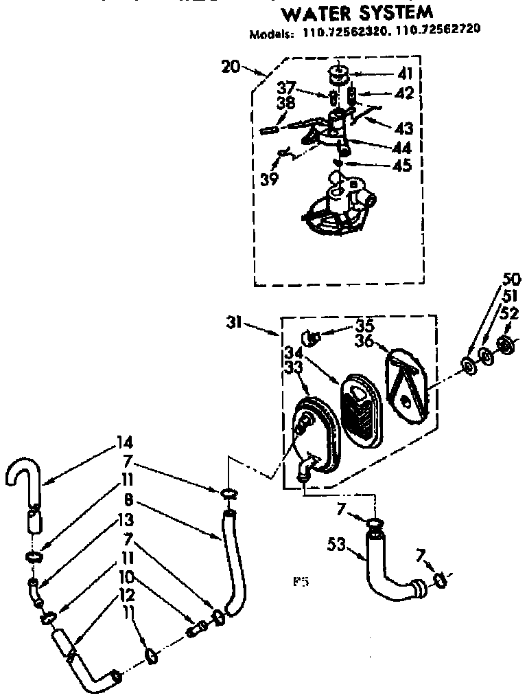 Kenmore 11072562720 water system diagram