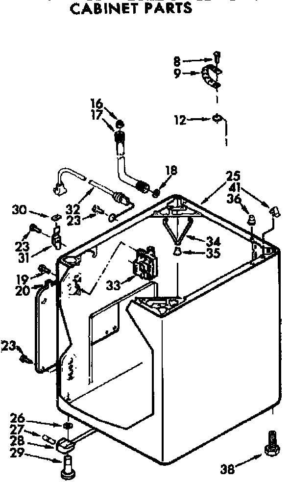 Kenmore 11072562910 cabinet parts diagram