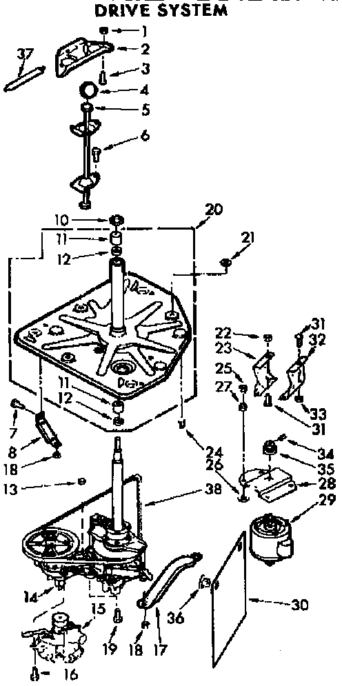 Kenmore 11072562910 drive system diagram