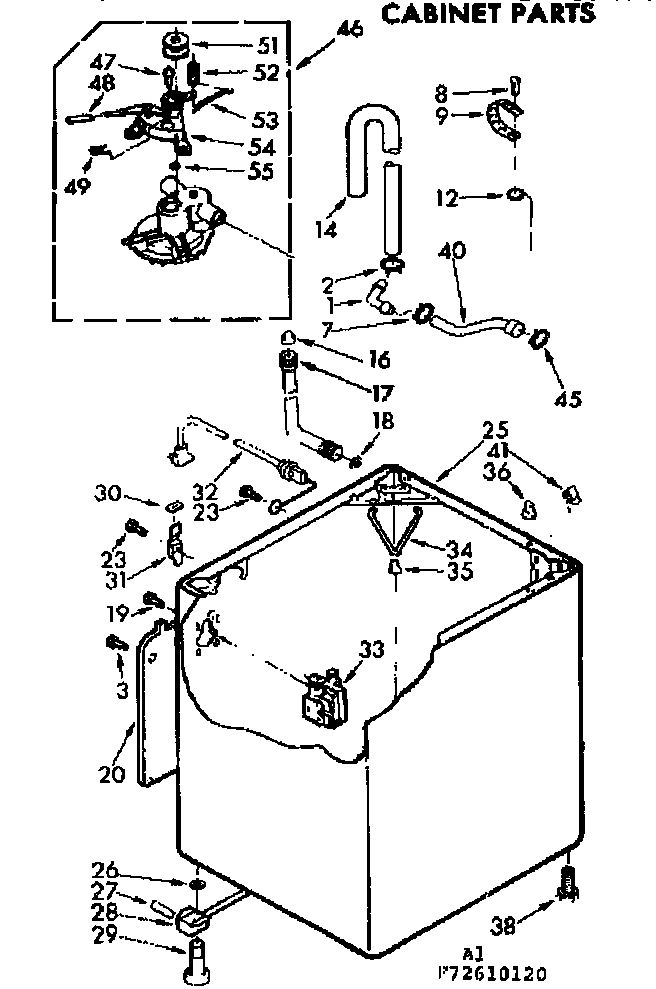 Kenmore 11072610120 cabinet parts diagram