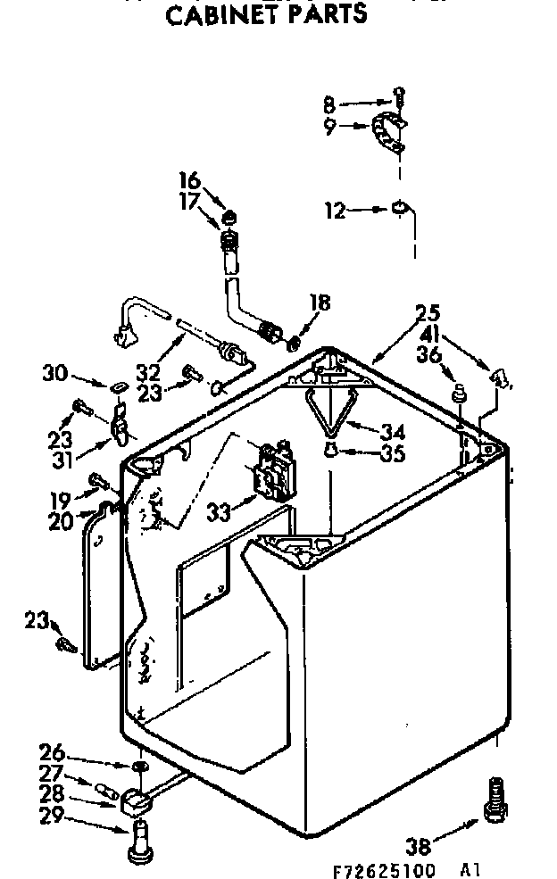 Kenmore 11073625100 cabinet parts diagram