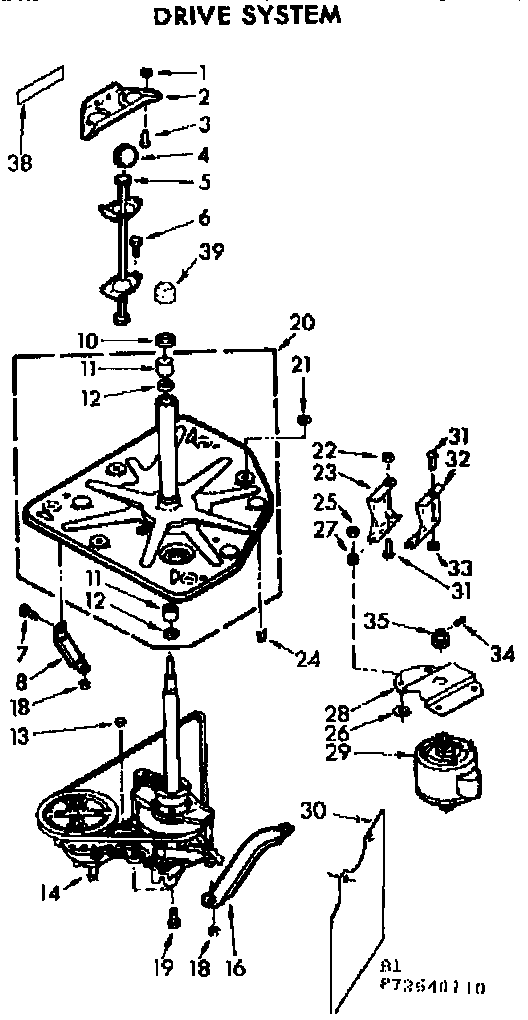 Kenmore 11072640110 drive system diagram