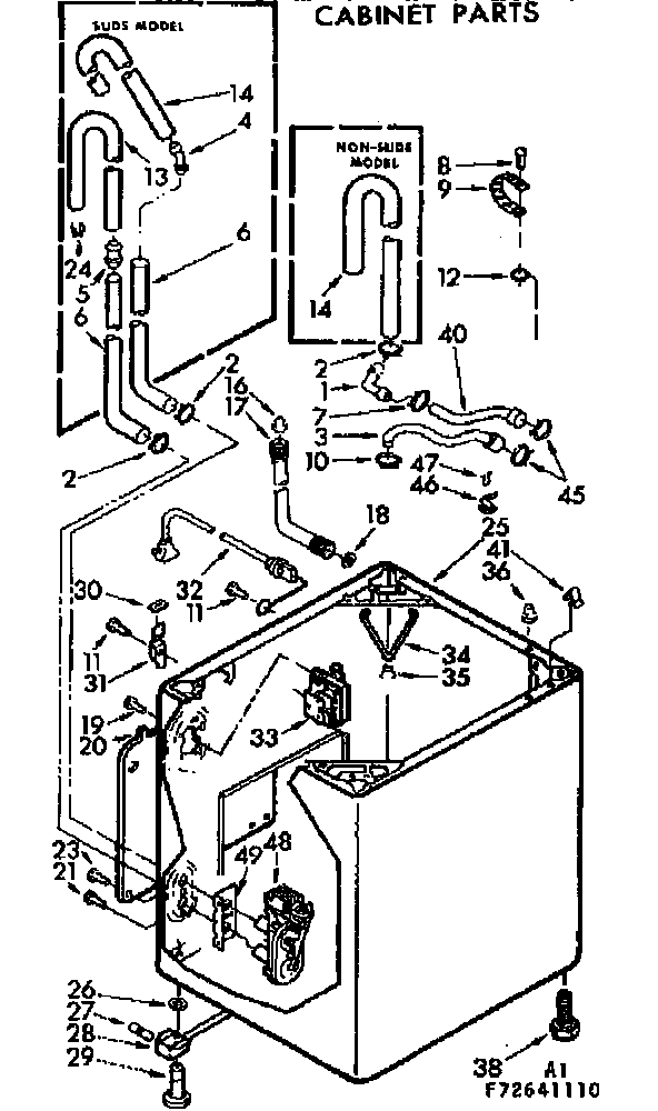 Kenmore 11072641110 cabinet parts diagram
