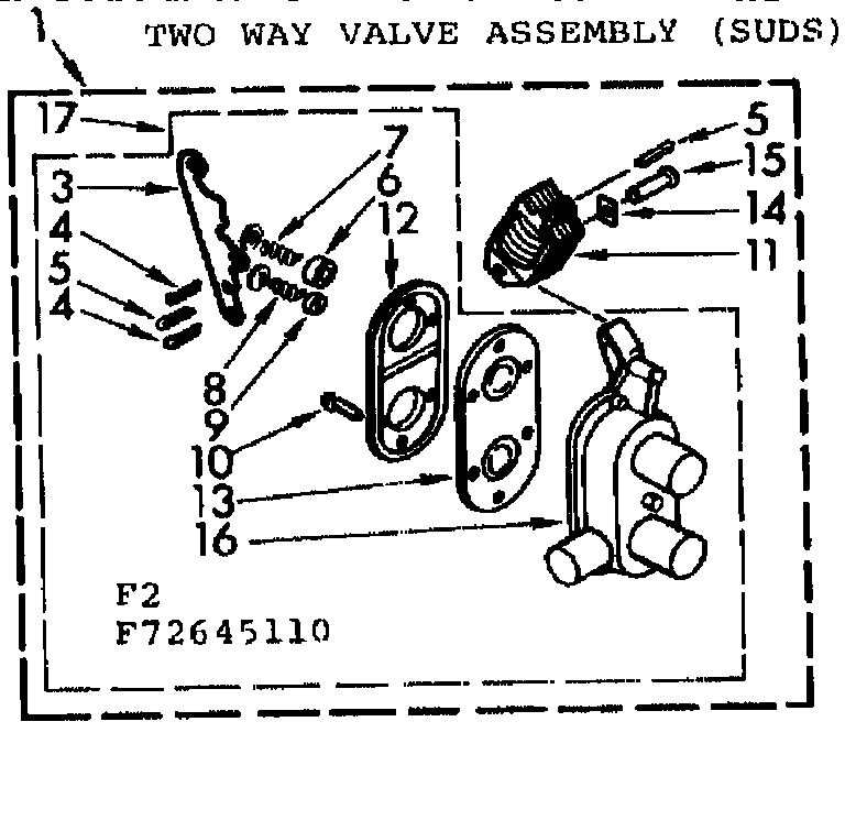 Kenmore 11072645110 two way valve assembly suds diagram