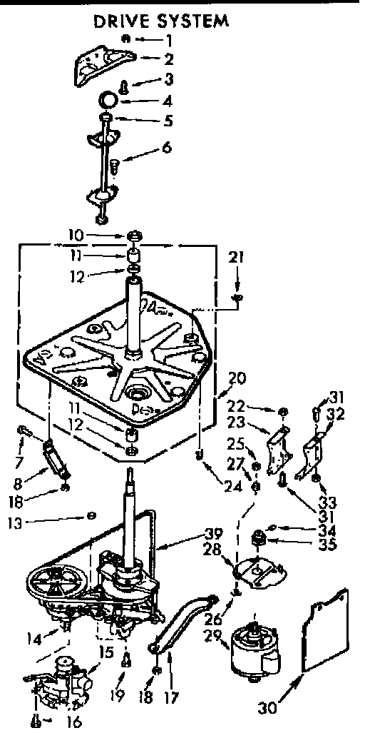 Kenmore 11072660200 drive system diagram