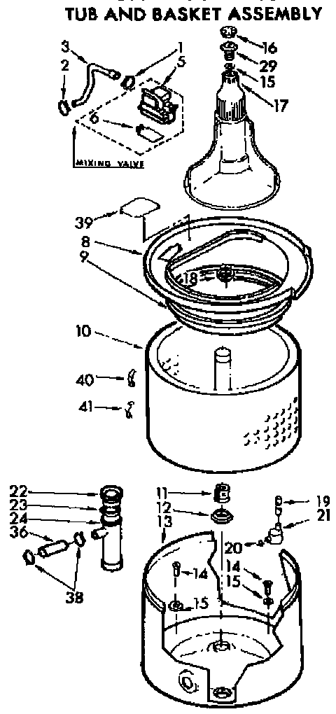 Kenmore 11072660200 tub & basket assembly diagram