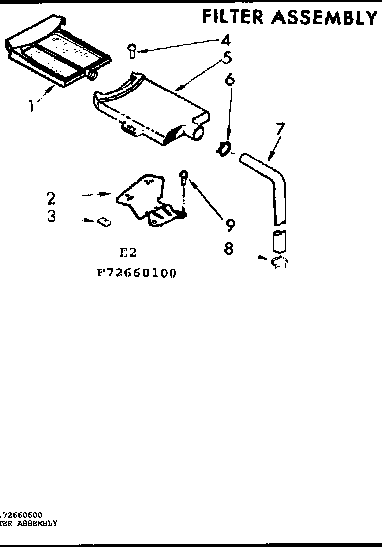 Kenmore 11072660200 filter assembly diagram
