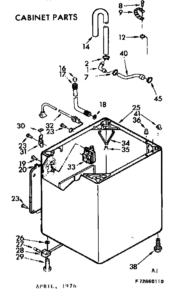 Kenmore 11072660110 cabinet parts diagram