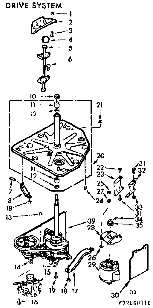 Kenmore 11072660110 drive system diagram