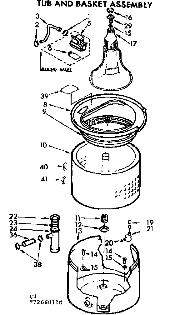 Kenmore 11072660110 tub and basket assembly diagram