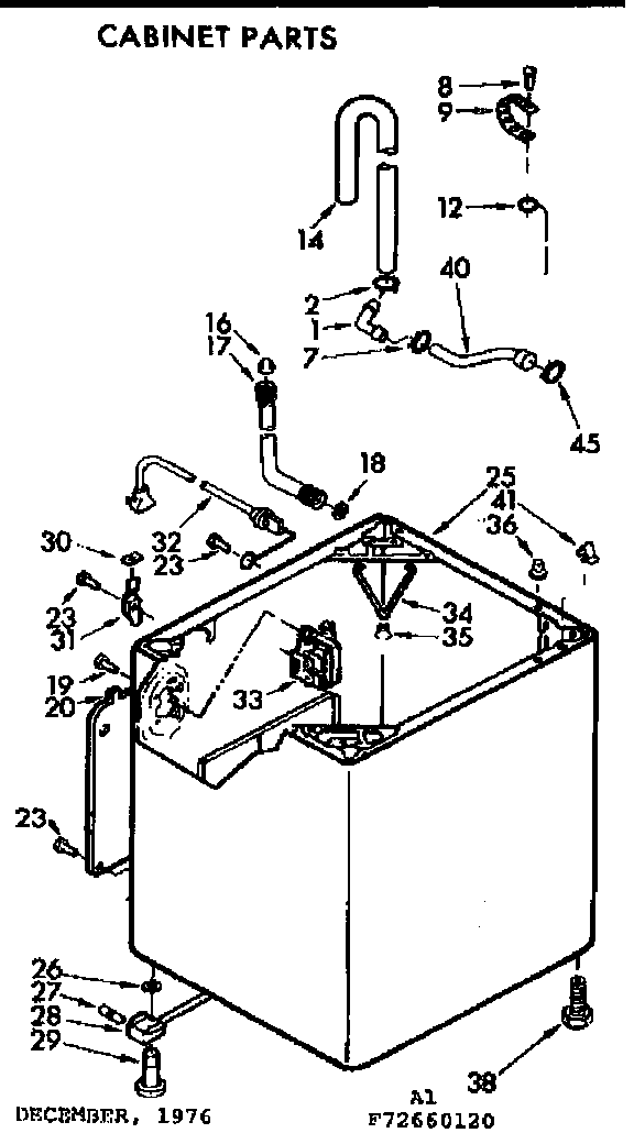 Kenmore 11072660420 cabinet parts diagram