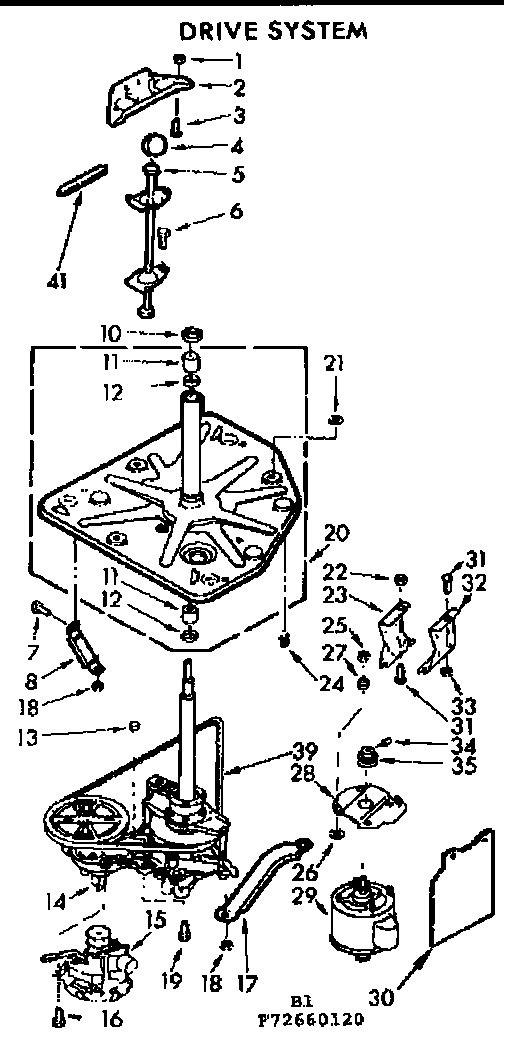 Kenmore 11072660420 drive system diagram