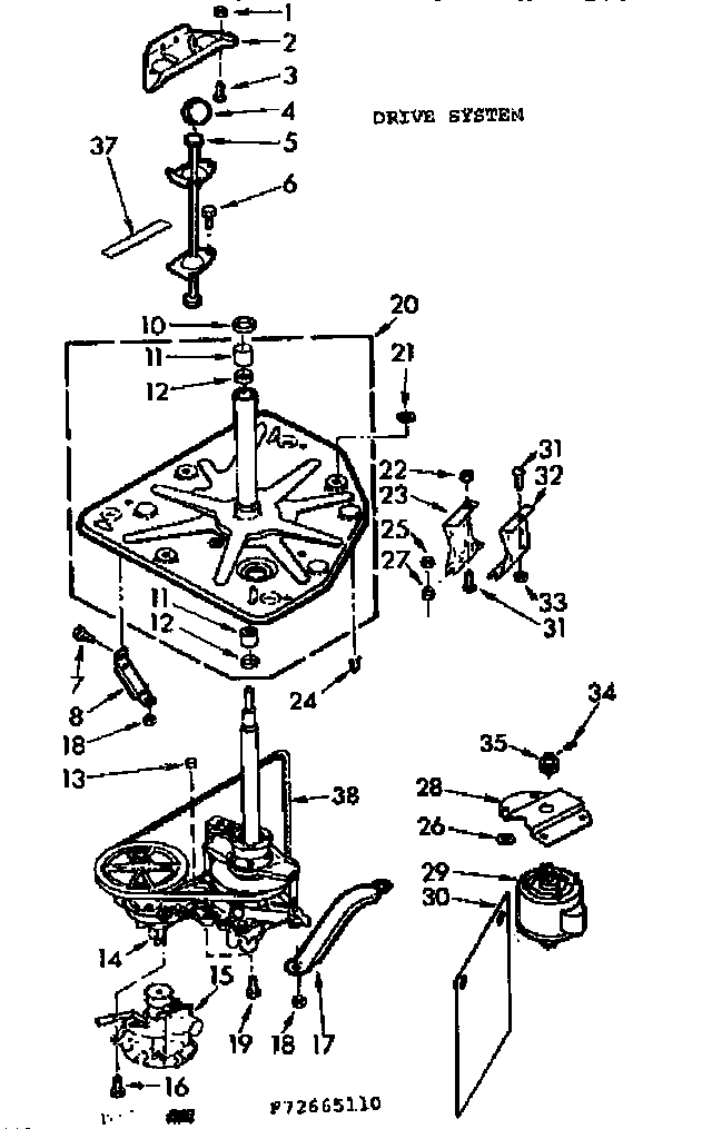 Kenmore 11072665610 drive system diagram