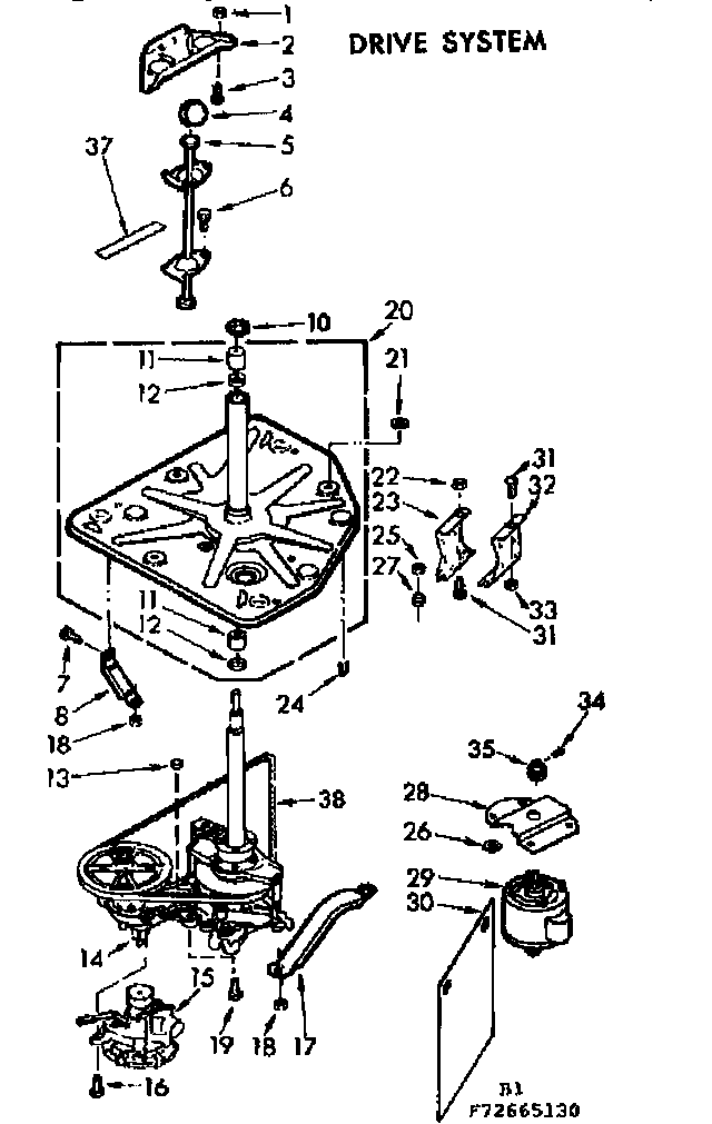 Kenmore 11073665630 drive system diagram
