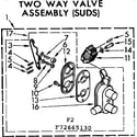 Kenmore 11073665230 two way valve assembly, suds diagram