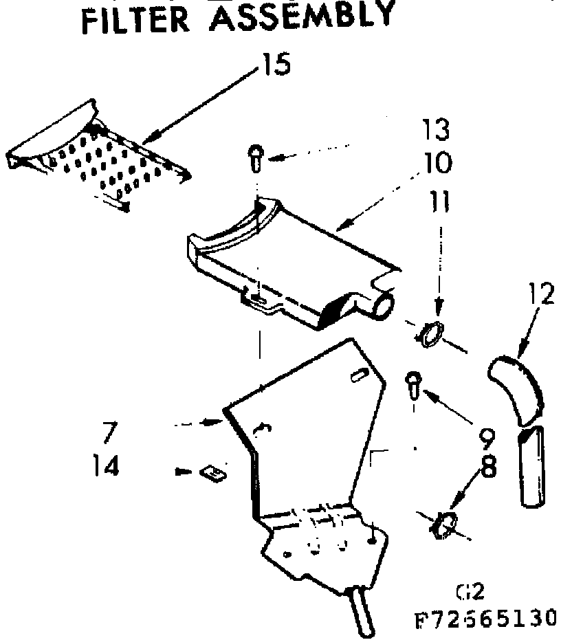 Kenmore 11073665630 filter assembly diagram
