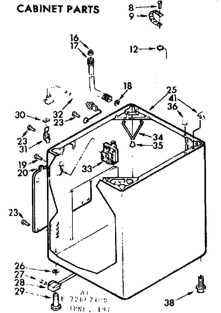 Kenmore 11073667100 cabinet parts diagram
