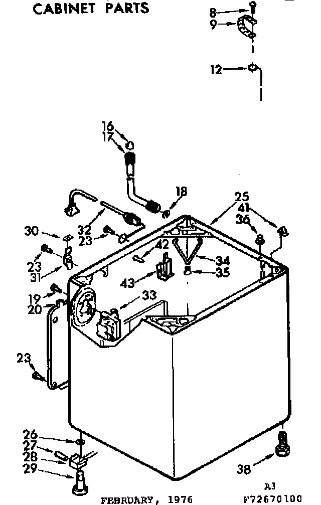 Kenmore 11073670600 cabinet parts diagram