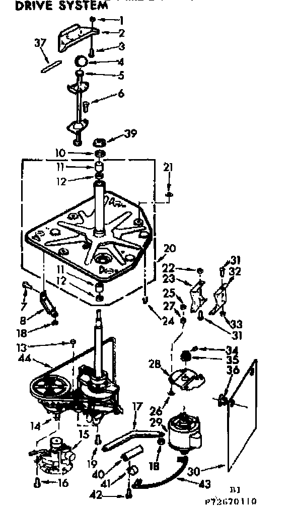 Kenmore 11073670110 drive system diagram