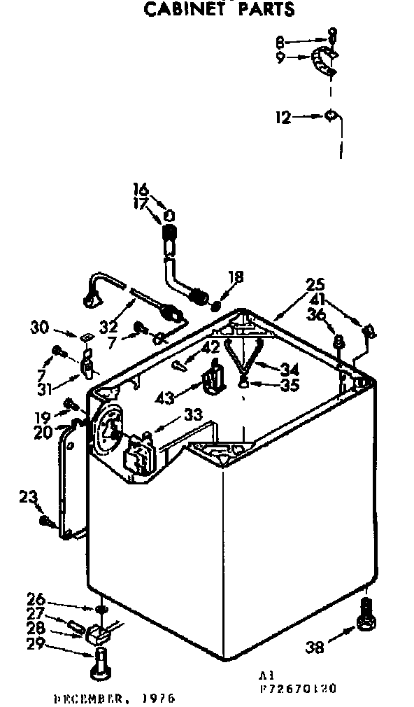 Kenmore 11073670220 cabinet parts diagram