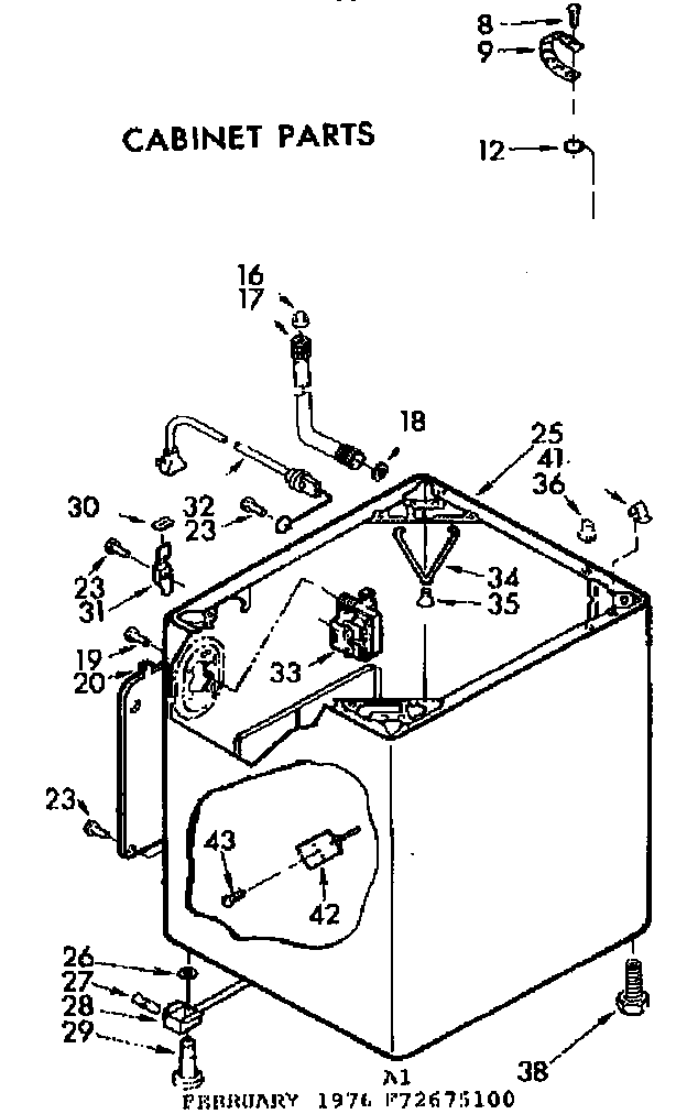 Kenmore 11073675100 cabinet parts diagram