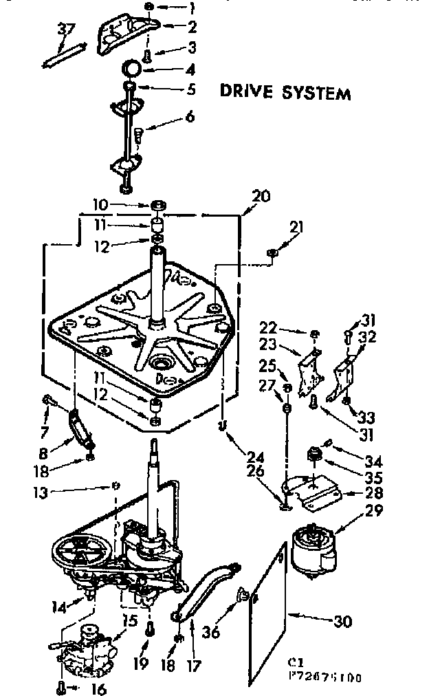 Kenmore 11073675100 drive system diagram