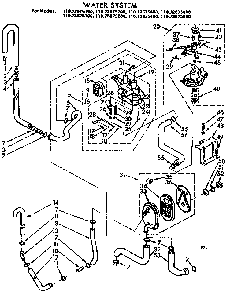 Kenmore 11073675100 water system diagram