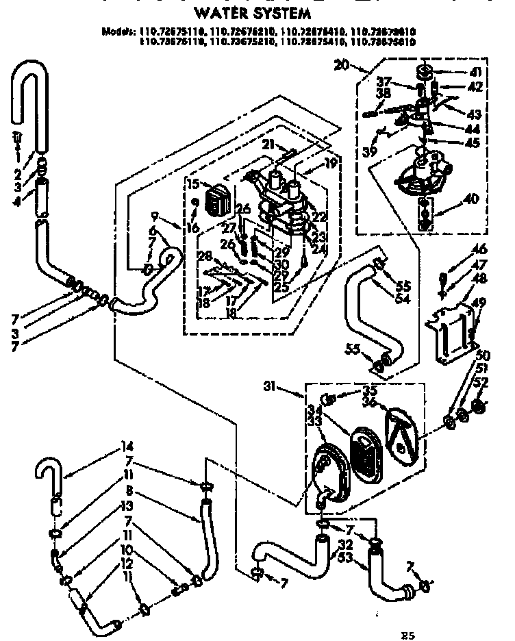 Kenmore 11072675110 water system diagram