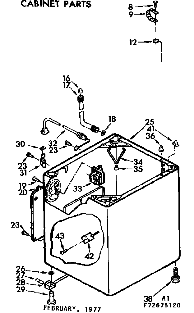 Kenmore 11073675120 cabinet parts diagram