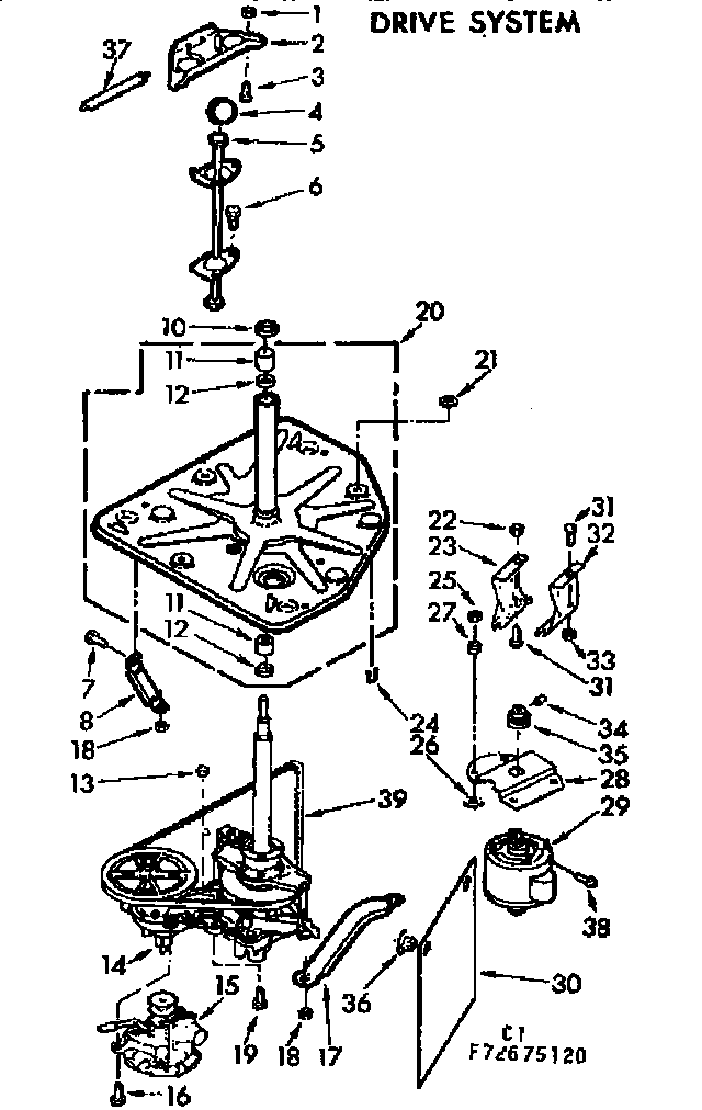 Kenmore 11073675120 drive system diagram