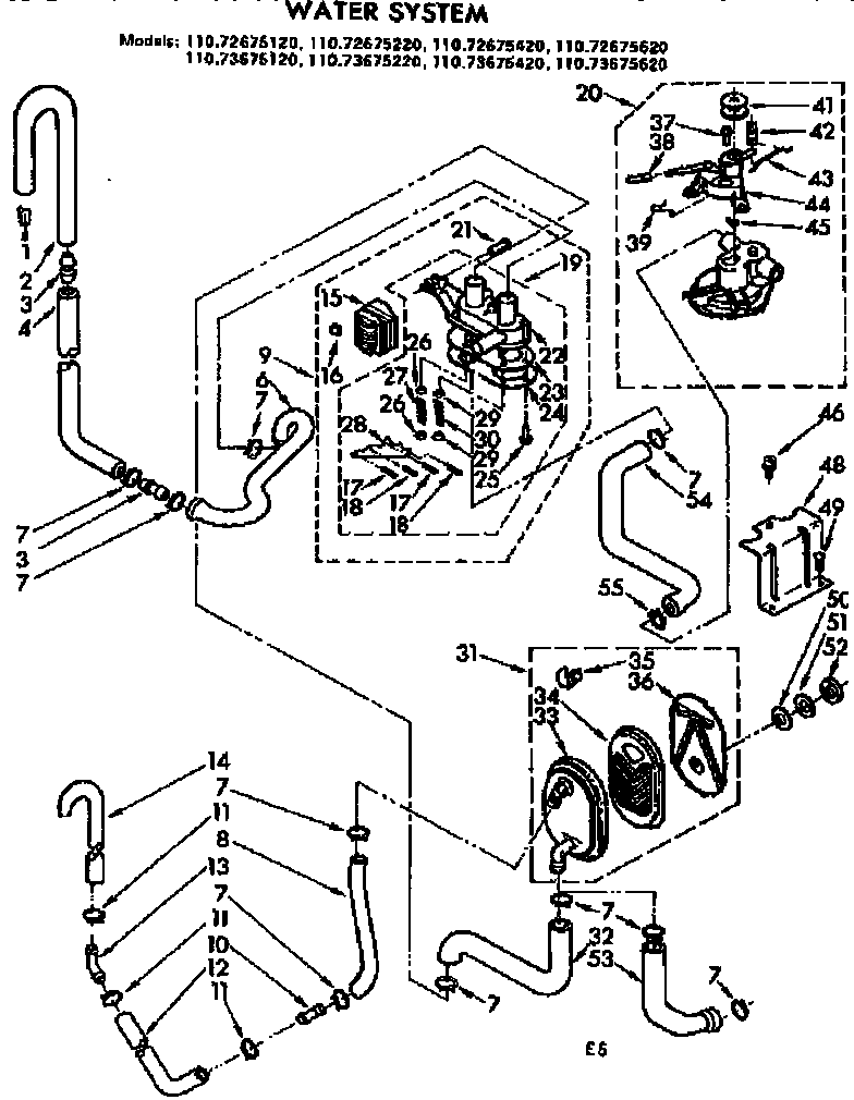 Kenmore 11073675120 water system diagram