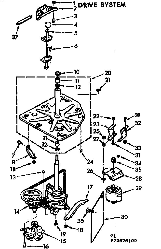 Kenmore 11073676200 drive system diagram