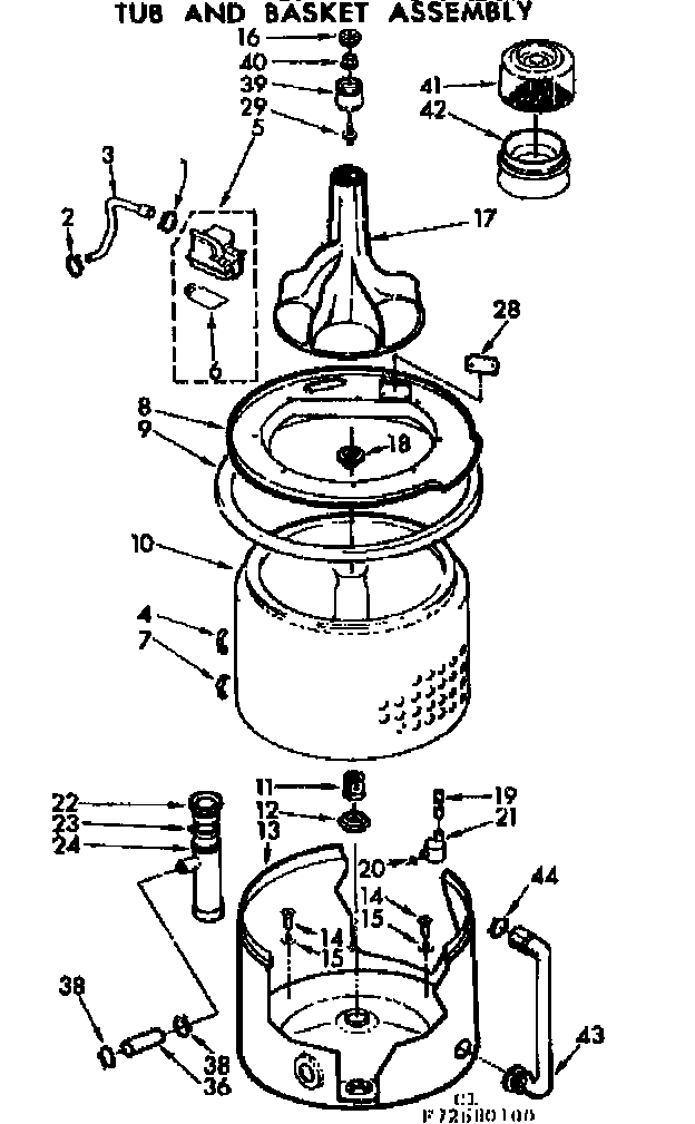 Kenmore 11073680400 tub and basket assembly diagram