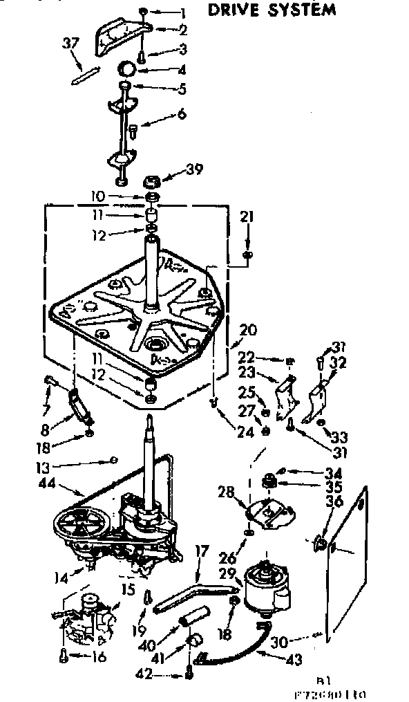 Kenmore 11073680210 drive system diagram