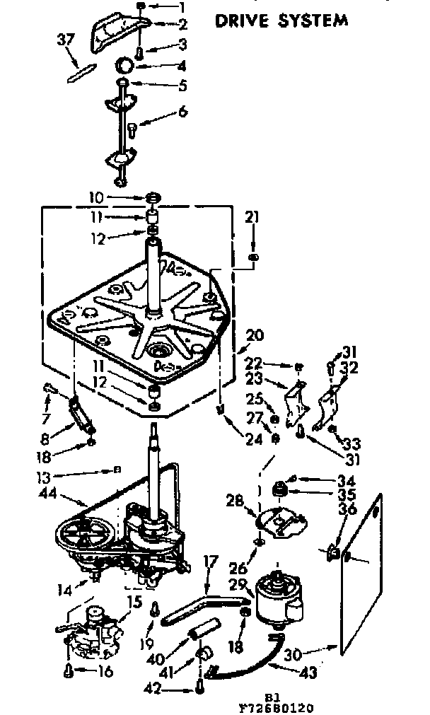 Kenmore 11073680120 drive system diagram