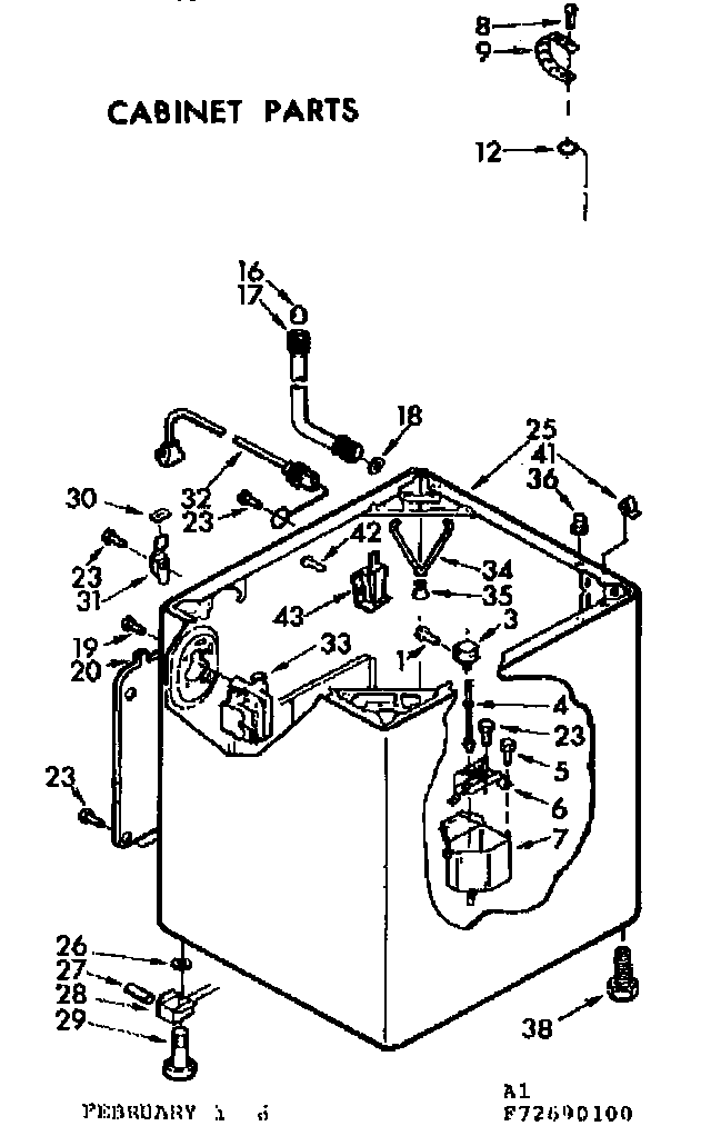 Kenmore 11072690400 cabinet parts diagram