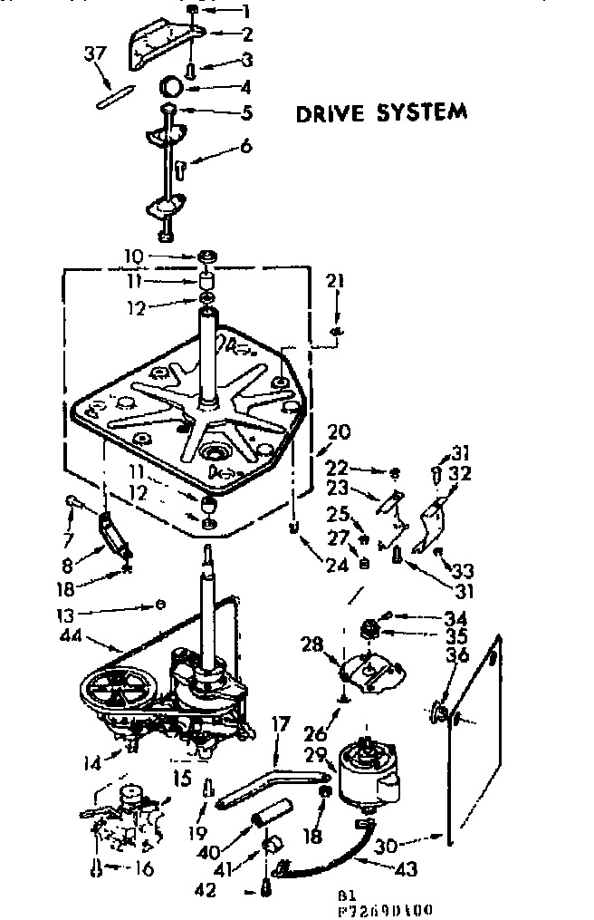 Kenmore 11072690400 drive system diagram
