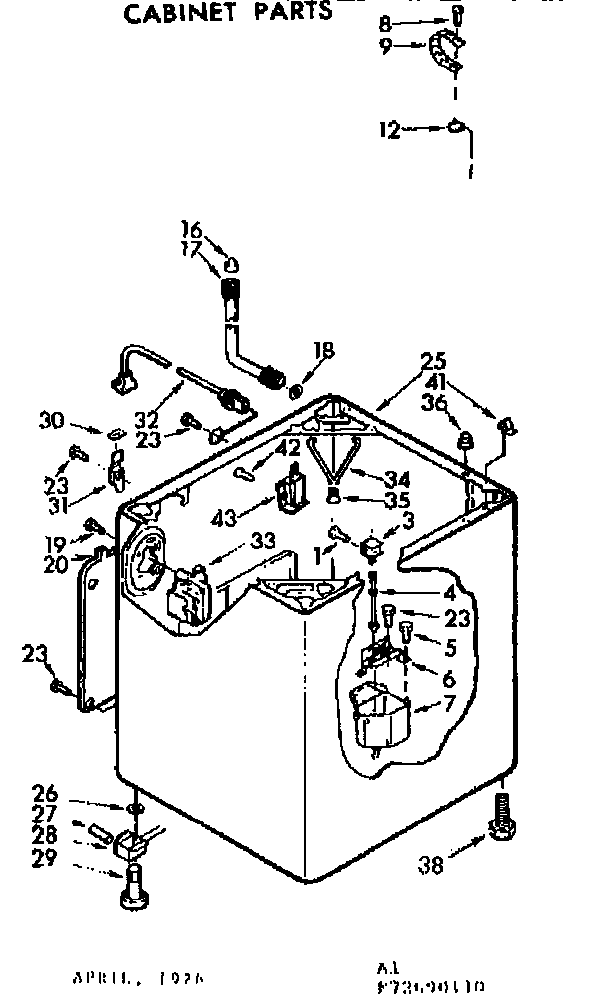 Kenmore 11073690110 cabinet parts diagram
