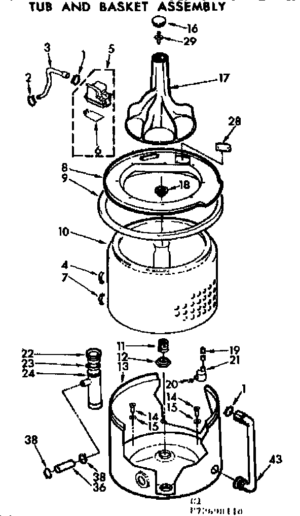 Kenmore 11073690110 tub and basket assembly diagram
